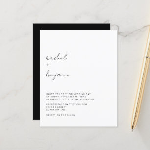 Papier Budget Minimaliste Mariage Moderne Typographie Sim