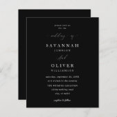 Papier Budget Minimaliste Mariage simple - Noir (Devant / Derrière)