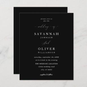 Papier Budget Minimaliste Mariage simple - Noir