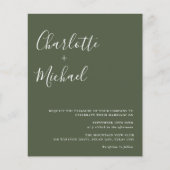 Papier Budget minimaliste Mariage vert olive (Devant)