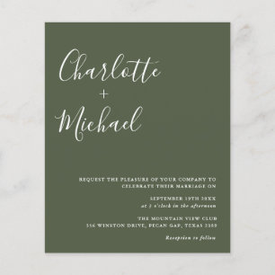 Papier Budget minimaliste Mariage vert olive