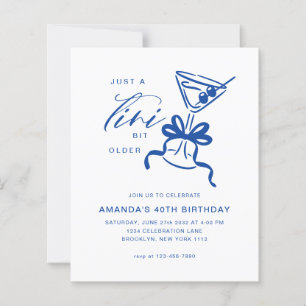 Papier BUDGET Minimaliste Martini Bleu Anniversaire