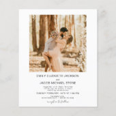 Papier Budget Minimaliste Moderne Mariage Élégant Simple (Dos)