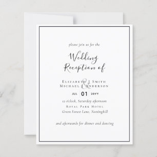 Papier BUDGET Minimaliste NOIR Mariage blanc Invitation