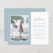 Papier Budget minimaliste photo bleu clair fête d'anniver (Devant / Derrière)