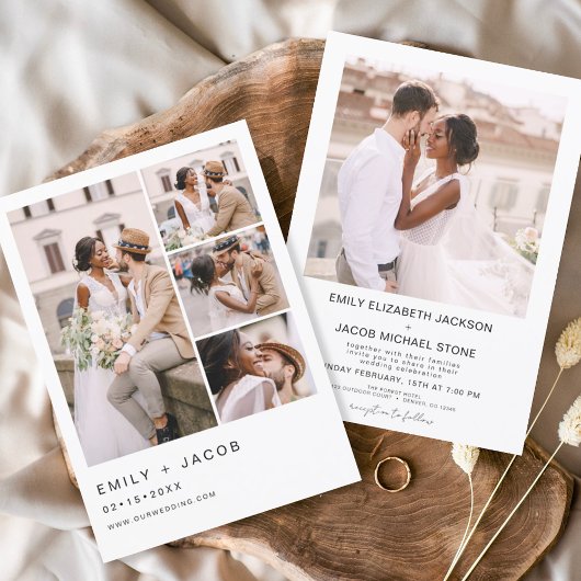 Papier Budget minimaliste photo cinq photo Mariage blanc