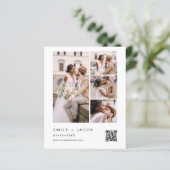 Papier Budget Minimaliste Photo Code QR Mariage blanc (Debout devant)