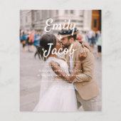 Papier Budget Minimaliste Photo Code QR Mariage blanc (Dos)