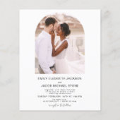 Papier Budget Minimaliste Photo Code QR Mariage blanc (Dos)