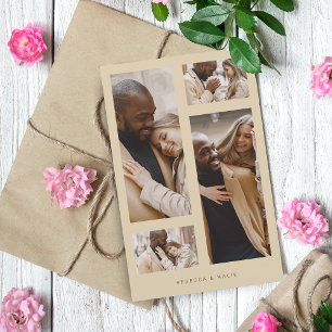 Papier Budget Minimaliste tendance Collage Mariage 4 Phot