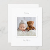 Papier Budget minime photo Faire-part de naissance bébé g (Devant / Derrière)