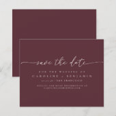 Papier Budget Minimum Burgundy Script Mariage Date de sau (Devant / Derrière)