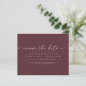 Papier Budget Minimum Burgundy Script Mariage Date de sau (Debout devant)