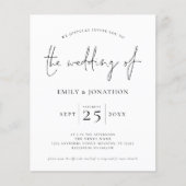 Papier Budget minimum QR Code noir blanc mariage invitati (Devant)