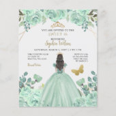 Papier Budget Mint Gold Princess Sweet 16 Invitation (Devant)