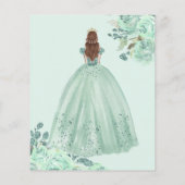 Papier Budget Mint Gold Princess Sweet 16 Invitation (Dos)