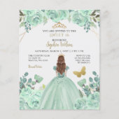 Papier Budget Mint Gold Princess Sweet 16 Invitation (Devant)