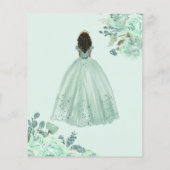 Papier Budget Mint Gold Princess Sweet 16 Invitation (Dos)