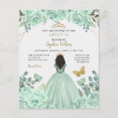 Papier Budget Mint Gold Princess Sweet 16 Invitation (Devant)
