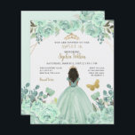 Papier Budget Mint Gold Princess Sweet 16 Invitation<br><div class="desc">Budget Elégant Monnaie Papillon Or Floral Princess Sweet 16 Invitation</div>