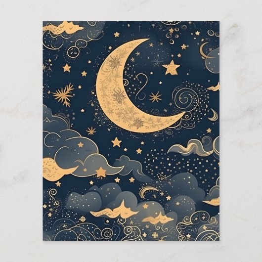 Papier Budget Minuit Bleu Or Céleste Mariage (Dos)