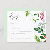 Papier BUDGET Mistletoe Foliage Noël Mariage RSVP (Devant / Derrière)