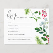 Papier BUDGET Mistletoe Foliage Noël Mariage RSVP (Devant)