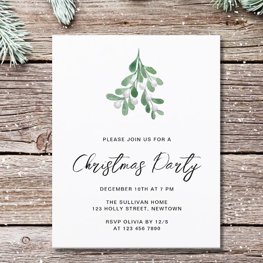 Papier Budget Mistletoe Noël Fête Invitation