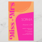 Papier Budget Mlle à Mme hot rose moderne douche nuptiale (Devant)