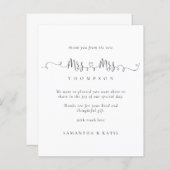 Papier Budget Mme Mme Rings Mariage lesbienne Merci (Devant / Derrière)