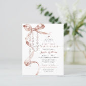 Papier Budget Mocha Bow Première communion Invitation (Debout devant)