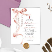 Papier Budget Mocha Bow & Rosary Dedication Invitation