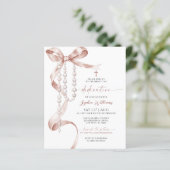 Papier Budget Mocha Bow & Rosary Dedication Invitation (Debout devant)