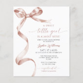 Papier Budget Mocha Bow Sweet Girl Baby shower Invitation (Devant)