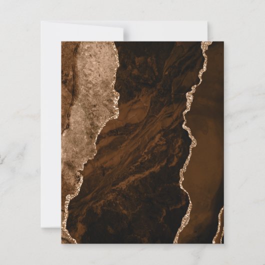Papier Budget Mocha Brown Gold Agate Noir Enregistrer la  (Dos)
