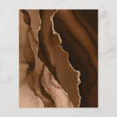 Papier Budget Mocha Brown Gold Agate Tan Wedding Invitati (Dos)