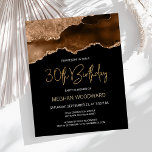 Papier Budget Mocha Gold Agate 30e anniversaire<br><div class="desc">Cette invitation branchée de 30ème anniversaire présente une image aquarelle d'une géode d'agate dans des tons riches de brun mocha avec des reflets de parties scintillant d'or. Les mots "30th Birthday" apparaissent dans la parties scintillant en faux or dans la police d'écriture moderne décorative. Customisez-le avec le nom de l'honoré...</div>