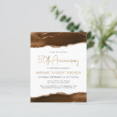Papier Budget Mocha Gold Agate 50th Anniversary Invite (Debout devant)
