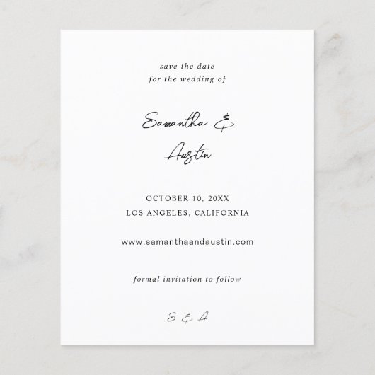 Papier Budget MOD V Photo Bold Enregistrer la date - Plus (Dos)