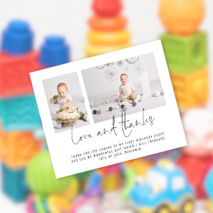 Papier Budget Modern 2 Script photo 1er anniversaire Merc
