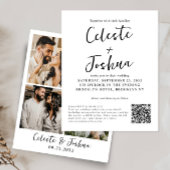 Papier Budget Modern 4 Photo Nom de script QR Code Mariag