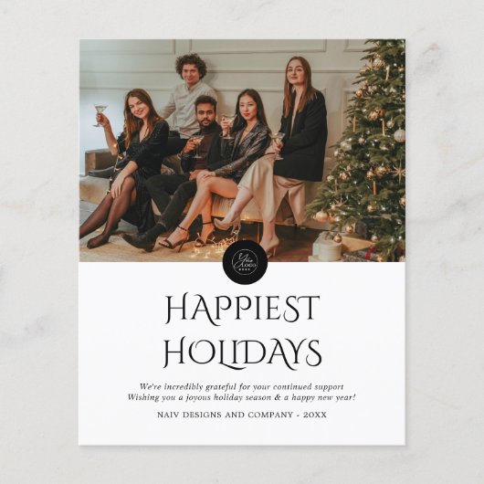 Papier BUDGET Modern Black Company Logo Photo Noël (Devant)