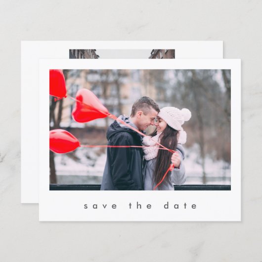 Papier Budget Modern Chic 2 Photo Mariage Enregistrer la  (Devant / Derrière)