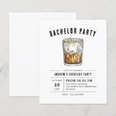 Papier Budget Modern Groom Whiskey Bachelor Party (Devant / Derrière)