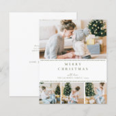 Papier BUDGET Modern Olive Green Multi Photo Christmas (Devant / Derrière)