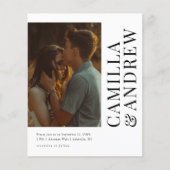 Papier Budget Modern Photo Code QR Faire-part de mariage (Devant)