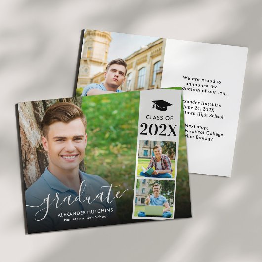 Papier Budget Modern Photo Collage Faire-part des diplômé