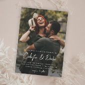 Papier Budget Modern Script Faire-part de mariage photo