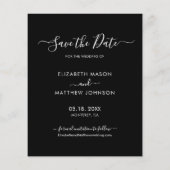 Papier Budget Modern Script Photo Black Enregistrer la da (Dos)