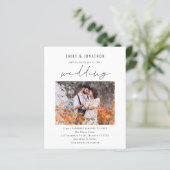 Papier Budget Modern Script Photo QR Code Mariage Invitat (Debout devant)